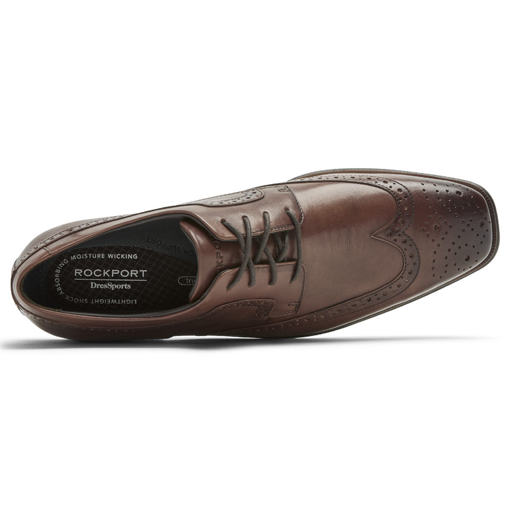 Rockport Singapore Mens Dress Shoes - Dres Sports Business 2 Wingtip Brown - OF4567823